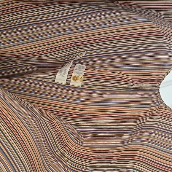 PAUL SMITH • Mens Button Down Dress Shirt Striped, Neck 16 - Picture 5 of 7